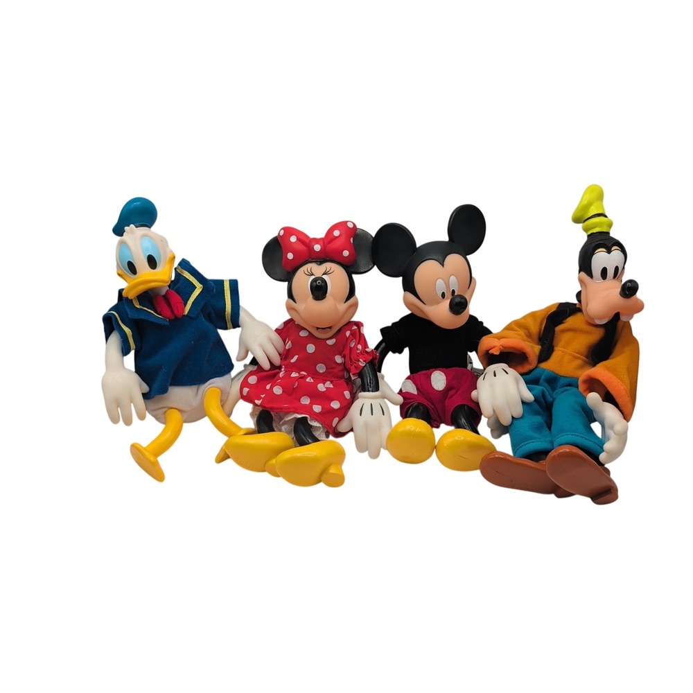 Disney Action Figure Multi Mickey Minnie Donald Goofy Bendable Rubber